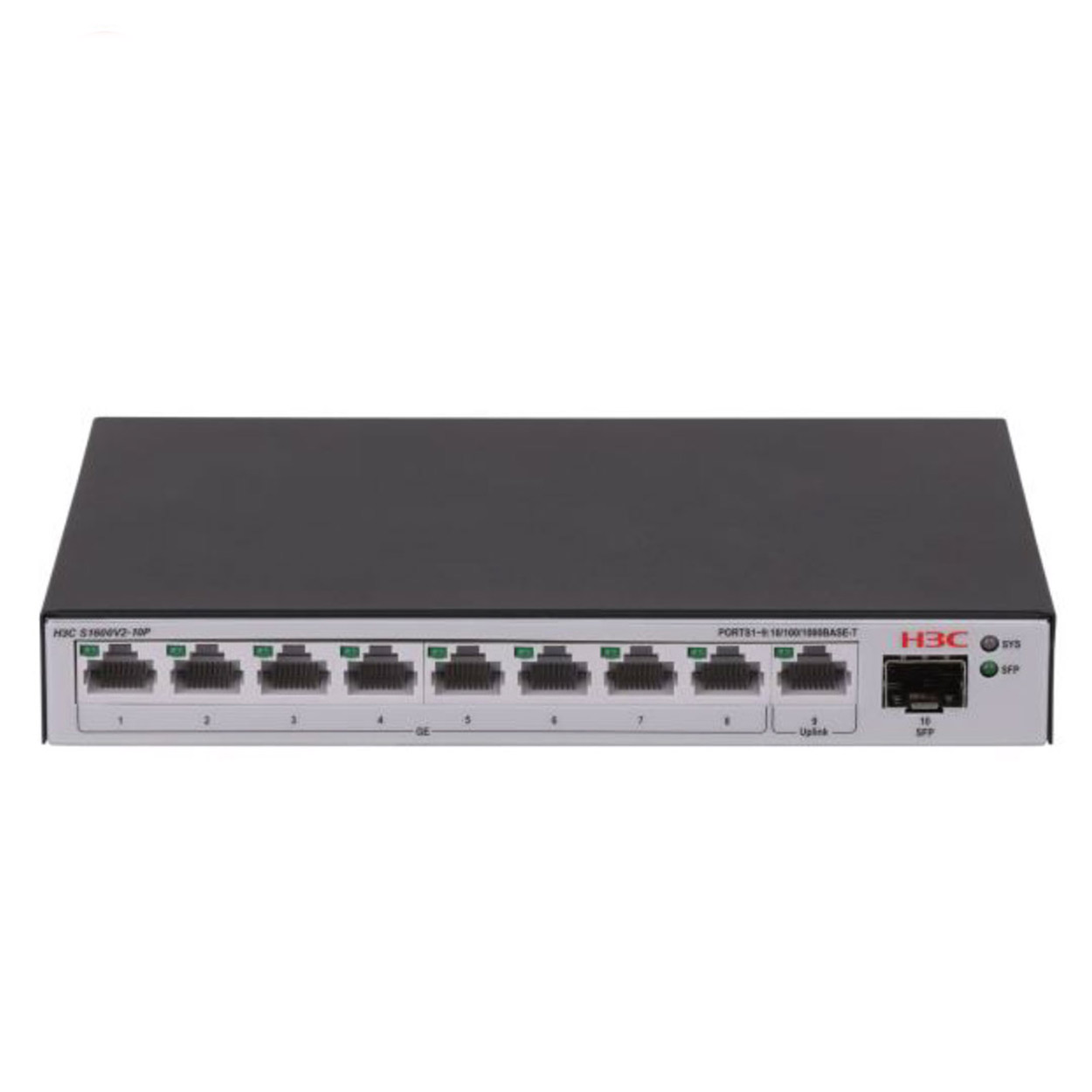 H3C Aolynk S1600V2-10P-HPWR 8GE PoE+ (125W), 1x GE, 1xSFP Metal Yönetilebilir Sw