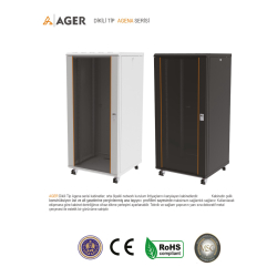 Ager Agena 24U W=600Mm D=600Mm 19''  Dikili Tip Kabinet 