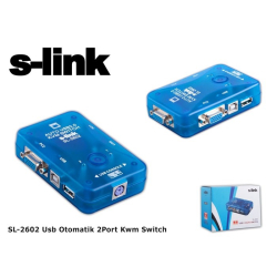 S-Link Sl-2602 Usb  ( 2 Pc &Amp;1 Ekr) Kvm Auto Switch