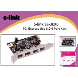 S-Link Sl-3Ex6 Pci Express Usb3.0  4 Port Kart