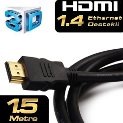 Dark 1.5M Hdmi V1.4 4K / 3D Ve Ağ Destekli Altın U&Ccedil;Lu  Kablo