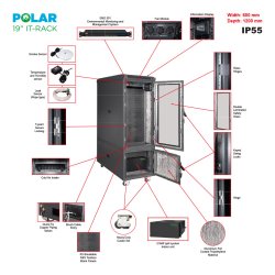 Lande Polar It 32U + 10U 19&#039;&#039; Free Standing Cooler Cabinet W=600 Mm D=1200 Mm 