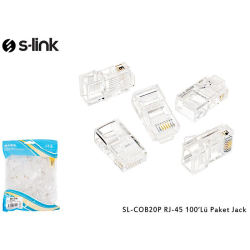 S-Link Sl-Cob20P Cat5 Rj-45 100 L&Uuml; Paket (Yeni Nesil Jack)