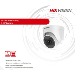 Hikvision Ds-2Ce76H0T-Itpf 5Mp 2.8Mm Ir Dome Kamera