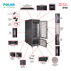 Lande Polar It 26U + 10U 19&#039;&#039; Free Standing Cooler Cabinet W=600 Mm D=1200 Mm  