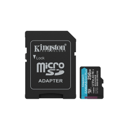 Kingston 256Gb Canvasgo+ Microsdxc 200Mb/S A2 U3 V30 Card + Adapt&Ouml;R