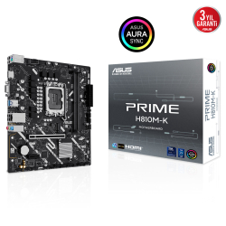 Asus Prime H810M-K Lga1851 Ddr5 6400 Hdmi Vga M2 Usb3.2 Aura Rgb Matx 