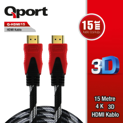 Qport 15M Altin U&Ccedil;Lu Hdmi Kablo 1.4V (Q-Hdmi15)
