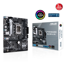 Asus Prime H610M-A D4 Intel H610 Lga1700 Ddr4 3200 Dp Hdmi Vga &Ccedil;İft M2 Usb3.2 Au