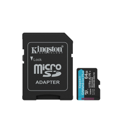 Kingston 64Gb Canvasgo+ Microsdxc 200Mb/S A2 U3 V30 Card + Adapt&Ouml;R
