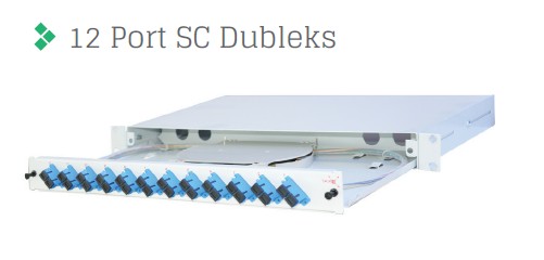 Full Set 12 Fiberli MM SC DX 1U Rack Tipi Fiber Panel