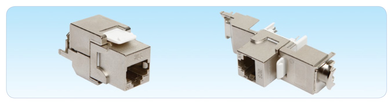 HCS CAT6A FTP Toolless Keystone Jack CAT 6A, LSA+ / 110 IDC T568 A/B, 180
