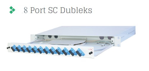 Full Set 8 Fiberli MM SC DX 1U Rack Tipi Fiber Panel