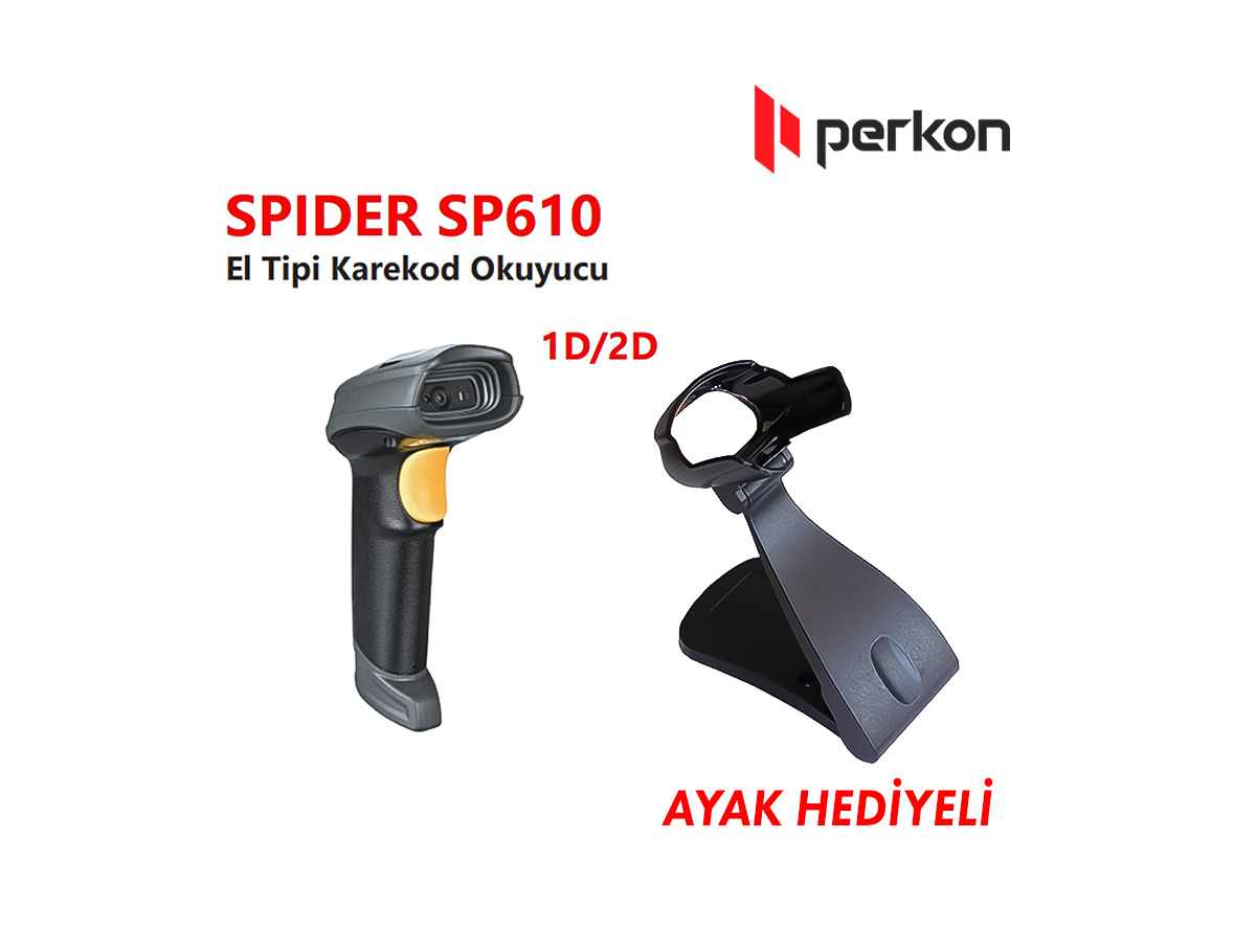 PERKON SPIDER SP610 USB 1D-2D (Karekod) Okuyucu (Ayak Dahil)