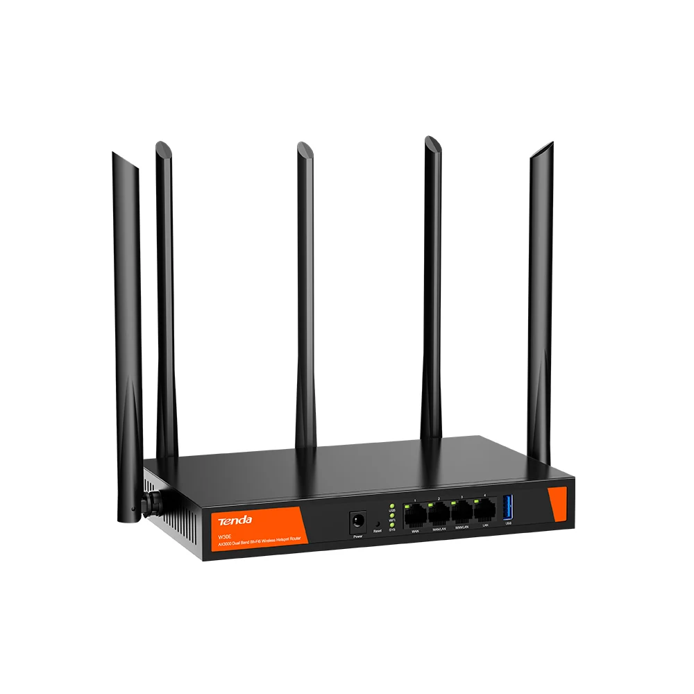 TENDA W30E 4GE Port AX3000 Dual Band Metal Hotspot Router
