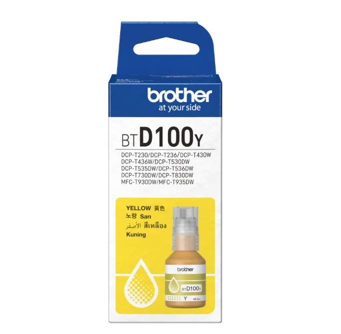 BROTHER BTD100Y Yellow Sarı Şişe Mürekkep 5.000 Sayfa (D100Y)