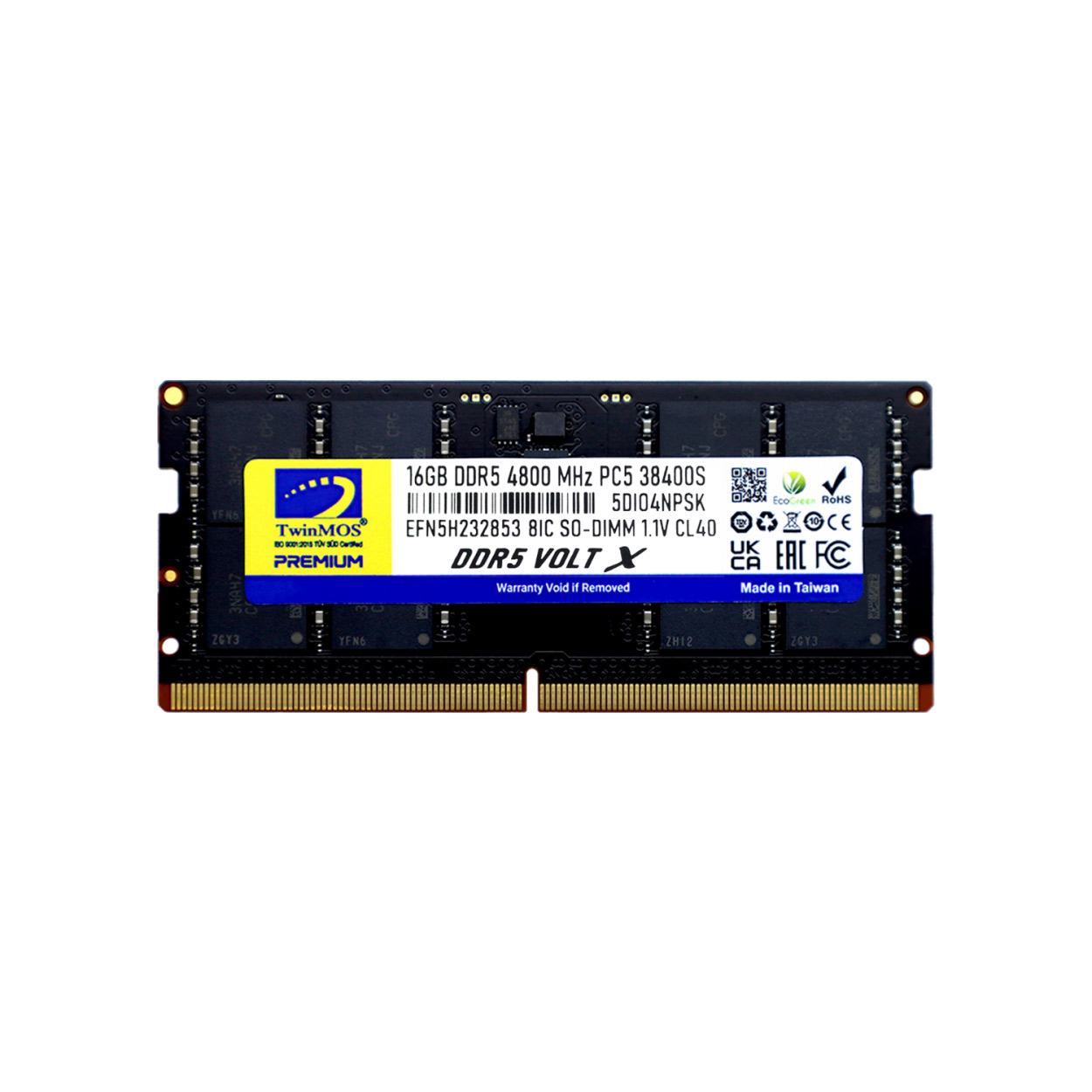 TwinMOS Sodimm DDR5 16 GB 4800MHz CL40 Notebook Ram