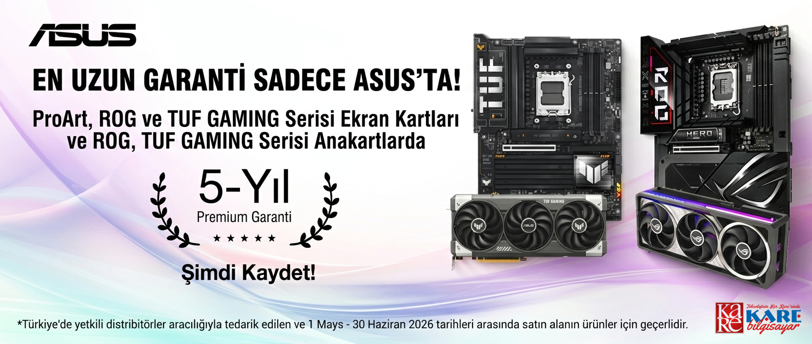 ROG ve TUF GAMING Serisi Anakartlarda 5 Yıl Premium Garanti Kampanyası